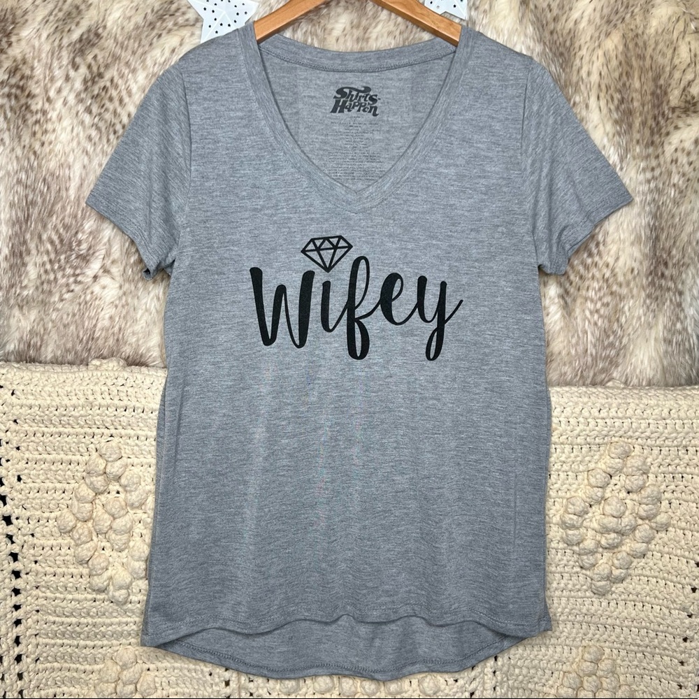 Wifey V-Neck Short Sleeve T-Shirt